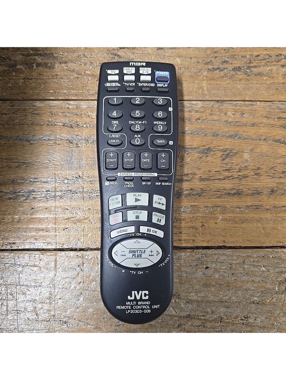 JVC Remote Control LP20303-015 Multi Brand VCR TV, Works No Battery Cover